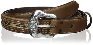 Nocona Belt Co. Men's Top Hand Brown Middle Inlay, Brown, 34