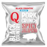 Black Country Snacks Q Jalapeno Pork Scratchings (Pork Crunch) 15 x 30g Hanging Bag Great for the Keto Diet