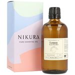 Nikura Lemon (Steam Distilled) Essential Oil - 100ml | 100% Pure Natural Oils | Perfect for Cleaning, Aromatherapy, Diffusers, Humidifier | Great for Mindfullness, Massage, Skin | Vegan & UK Made