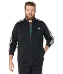 adidas Men's Essentials Warm-Up 3-Stripes Track Jacket, Black/White, L