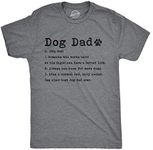 Mens Dog Dad Definition Tshirt Funny Fathers Day Pet Puppy Animal Lover Graphic Tee (Dark Heather Grey) - L