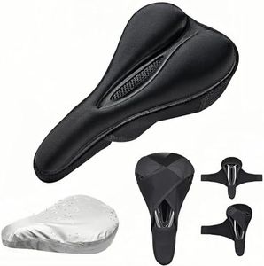 auvstar Vélo Selle Housse,Housse de Siège de Vélo en Gel,Silicone Coussin de Selle pour Vélo, Fait de Silicone et Éponge,Respirant,Doux,pour VTT de Montagne, Vélo de Route,pour Hommes et Femmes.