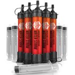 5 High Capacity Emergency Survival Water Straws - Personal Water Filter for Camping, Hiking, Travel, Biking, Survival, Emergency preparedness, Lightweight, Reusable and with no Expiration Date. (5)