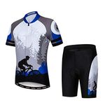 Cycling Jersey Set Kids,Bike Short Sleeve T-Shirt Boys Girls Cartoon Tops Quick-Dry S-XXL, 1, Medium