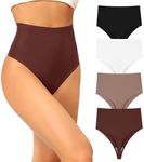 FallSweet Ultra High Waisted Thong No Show Underwear for Women High Rise Panty Pack (Mix3, XX-Large)