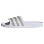 adidas Unisex Adilette Aqua Slides, Ftwr White/Platin Met./Ftwr White, 10 UK