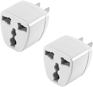 Cellet USA, Canada, Mexico, Japan Travel Plug Power Adapter – Round Pin (EU/UK/Korea/China/AU) to Flat (USA) Pin, 2 Pack, White