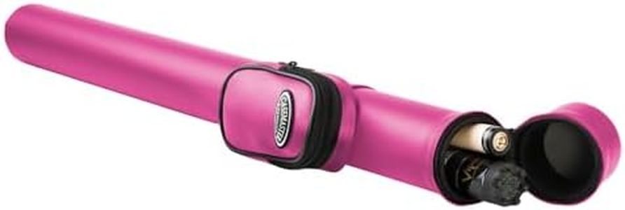 Casemaster Q-Vault Supreme Billiard/Pool Cue Hard Case, Holds 1 Complete 2-Piece Cue (1 Butt/1 Shaft), Pink