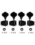 Metallor Bass Tuning Machines Tuning Pegs Tuning Keys Machine Heads Tuners Vintage Open Gear 2 Left 2 Right for P Bass J Bass Guitar Parts Replacement Black.