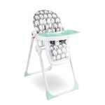 My Babiie MBHC8 Premium Highchair – Adjustable, 3 Recline Positions, 6 Height Settings, Removable Tray, Padded Seat, Foldable, from 6 Months to 3 Years (15kg) – Billie Faiers Grey Elephants