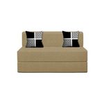 Home Decor Lounge Sofa 2 Seater, Sofa Bed 4X6 Feet, Folding Sofa Bed, Sofa Cum Beds for Living Room, Flipper 2 Seater Sofa with Cushion-Golden