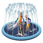 Dog Pool Paddling Pool for Pets,Foldable Sprinkle and Splash Water Play Mat,Fun Backyard Fountain Play Mat for Baby Girls Boys Children or Pet Dog (100cm/39.3in)