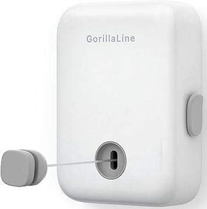 GorillaLine - Retractable Clothesline Indoor Outdoor Clothes Line | Heavy Duty Clothes Drying Laundry Line | Wall Mounted Drying Rack Clothing Line | Retracting Hanging | Lock to Prevent Sagging