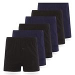 FM London Men's Loose Fit Comfort Boxer Shorts (6-Pack), Dark Assorted, L