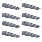 HALTZ 8 Pack Door Stoppers for Floor (12 x 3.6 x 2 cm) – Heavy-Duty Non-Skid Door Wedge – Scratch-Resistant Door Stop for Bottom Door Solidness – Ideal for Floors, Carpets, Tiles & Wood (Grey)