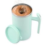 Self Stirring Mug,Self Stirring Coffee Mug Electric Self Mixing Mug Auto Magnetic Mug Portable Stainless Steel Magnetic Stirring Coffee Mug for Coffee Powder Milk Tea Cocoa(Green,size:3.35x5.9inch)