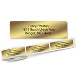 Gold Foil Rolled Personalized Return Address Labels with Dispenser – Set of 250, Small, Self-Adhesive Stickers, by Colorful Images