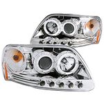 ANZO USA 111032 Ford Projector Halo LED Chrome Headlight Assembly, 1Pc - (Sold in Pairs)