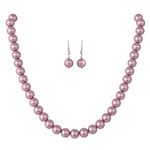 Ratnavali Jewels Imitation Pearl 10MM Bead Pearl Necklace Set Moti Mala Jewellery Set with Earrings for Women Girls