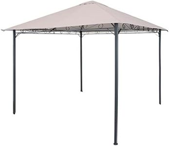 Sunnydaze 10 x 10 Foot Open Gazebo - Weather-Resistant Polyester Top and Black Steel Frame - Gray