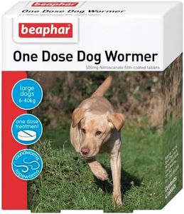 Beaphar One Dose Wormer for Large Dogs 4 Tablets (Pack of 2, Total 8 Tablets)