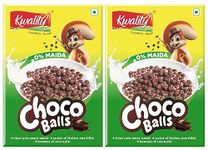 Kwality Choco Balls 375g (Pack 2) | Made with Whole Wheat | Zero% Maida, Source of Protein | Fibre, Richness of Chocolate