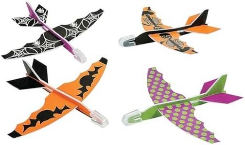 Fun Express Mini Halloween Foam Gliders, 4" x 4.75", Sleek Design with Weighted Nose for Fun Party Favors and Kids' Activities - 48 Pieces