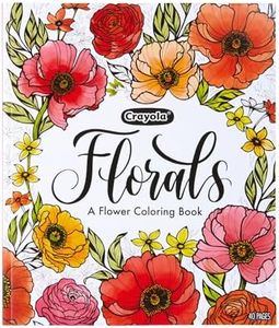 Crayola Floral Adult Coloring Book (40pgs), Flower Adult Coloring Pages, Stress Relief Activity, Gift for Teens & Adults, 9+