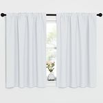 NICETOWN Room Darkening Curtain Panels - Short Blackout Window Treatment Curtain Drapes (42-in Width x 45-in Length, Greyish White, 2 Pieces)