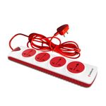 Goldmedal Plugged-in 4x1 Extension Board 4 Outlet Universal Sockets, Master Switch with Indicator - 5 Meter Heavy Duty Cable,(Extension Cord) for Home & Office - White (Pack of 1)