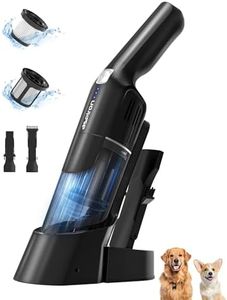 Aspiron Cordless Handheld Vacuum, 24KPA Powerful Car Vacuum, 2-Speed, 2 Charging Methods, Wireless Charger, Ergonomic Handle, Portable Rechargeable Vacuum Cleaner for Car, Home, Black Grey
