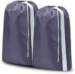 Keeble Outlets Laundry Bag | 30 * 40 XL Laundry Basket | 100% Nylon Laundry Hamper | Grey Cruise Ship Essentials | Pack of 2 Organizer for Room Organization | Travel-Friendly