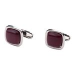 The Tie Hub Formal Cufflinks For Men (Maroon Stone)