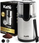 Kaffe Electric Coffee Grinder with Removable Cup (3.5oz) - Stainless Steel - Cleaning Brush Included - Espresso Coffee Bean Grinder for Home Use