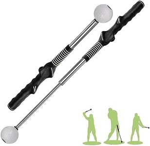 Retractable Golf Swing Training Aid, Golf Grip Trainer & Golf Swing Trainer for Warm-up, Right-Handed Golf Club for Indoor Practice, Golf Accessories - Strength & Tempo Training for Chipping Hitting