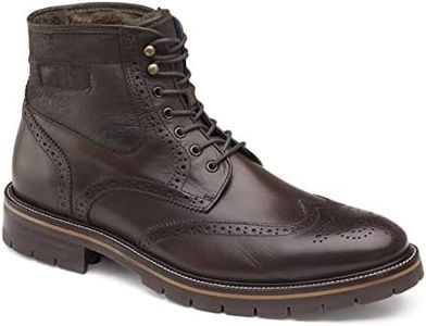 Johnston & Murphy Men's XC Flex Cody Cap Toe Boot, Mahogany Full Grain/Shearling, 9