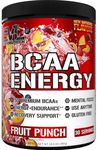 Evlution Nutrition BCAA Energy - High Performance Energizing Amino Acid Supplement For Muscle Building, Recovery And Endurance, 30 Servings (Fruit Punch)