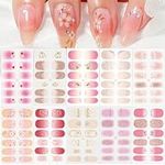 10 Sheets Pink Nail Wraps Stickers 