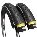 Fincci Pair Reflective 700x35c Tyres, 37-622, with 1mm Antipuncture Protection – Pack of 2, Ideal for Road, Hybrid, Touring, and Electric Bicycles