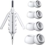 SAYAFAN 4 Pairs Replacement Ear Tips for Airpods Pro & 2nd Generation and Cleaner Kit, 5 in 1 Cleaning Pen with Polishing Cloth, Silicone Ear Tips with Noise Reduction Hole (XS/S/M/L)