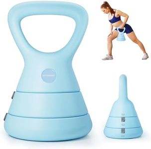 EAST MOUNT Adjustable Kettlebell, 5lb 9lb 15lb Kettlebell Weights Set, Ergonomic Design & Wide-Handle for Home Gym, Full-Body Workouts Strength Training and Weight Loss, Good for Men Women & Beginners (Blue)