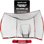 PowerNet Portable Baseball Backstop, 16 FT x 9 FT Collapsible Softball & Baseball Net for Batting & Pitching, Outdoor Batting Cage for Backyard
