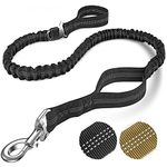 FYA Tactical Dog Leash, Heavy Duty Bungee Dog Leash For Medium Large Breed Dogs, No Pull For Shock Absorption Dog Leashes With Car Seatbelt, 6 Feet Training Dog Leash