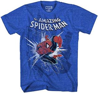 Marvel Boy's Amazing Spider-Man T-Shirt T Shirt, Royal Heather, Large US