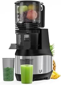 Masticating Juicer, 6.2" Slow Cold Press Juicer with Extra-Large Feeding Chute, Juicer Machines for Whole Fruits and Vegetables, Easy to Clean with Brush