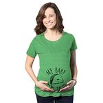 Maternity My Baby Loves Tacos Funny T Shirt Cute Announcement Pregnancy Bump Tee (Green) - L