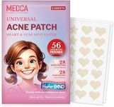 MEDca Acne Patches for Face - Hydrocolloid Bandages (56 Count) Pimple Patches for Face in Hearts & Stars, Acne Spot Treatment Care for Face & Skin Spot Patch Conceals Zits, Acne and Blackheads