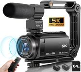 5K Video Camera Camcorder, 10X Optical Zoom 48MP 30FPS Vlogging Camera for YouTube WiFi IR Night Vision Recorder Cameras for Photography Vlog Camera with 64G SD Card, Remote Control, 2 Batteries