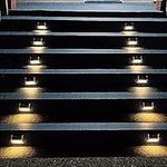 Lightess Solar Lights for Steps Deck Stair Outdoor Waterproof Stainless Steel LED Fence Light, 6 Pack, Warm White