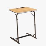 TABLE MAGIC- Bade XL Size Top Table Mat Finish Steel Wood 60 * 45 * 75 cm Multipurpose Laptop Table with footrest 5 Heights 3 Angles Adjustable (TABLE MAGIC BADE Golden Teak, X-Large)